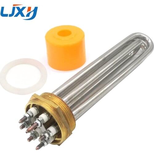 LJXH 201SS 220V/380V Tubular Electric Heaters Element Thermostat for Solar Water Tank DN50 (58mm/2inch) Copper Thread