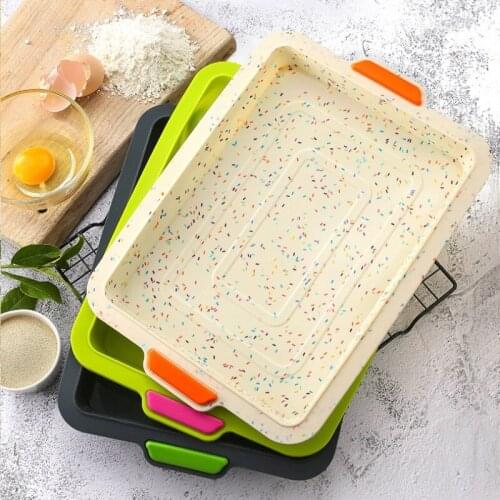 High Temperature Resistant Cake Baking Mould Square Silicone Baking Tray Pan Mold Pan Bread Cake Molds DIY Pan Forms Cake Tool