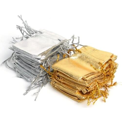 Jewelry Bags 100pcs Mixed Color 7x9cm Organza Bags pouches Christmas wedding Party Packaging Gift Bags Pouches presentoir bijoux