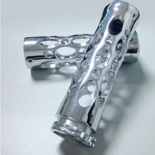 1" Handlebar Chrome Hollow Hand Grips For Yamaha V-Star XVS 650 1100 Custom Silverado/Kawasaki VN 900 1500 1600 1700 Classic