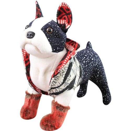 1 pcs Simulation Dog Plush Toy Vivid Boston Terrier Bulldog Shar Pei Pet Dog Kids Living room decoration Soft Stuffed Plush Toys