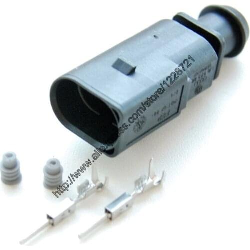 10kits/lot 2 PIN PLUG 1J0973802 TAIL-LEAD Sealed Wire Connector for Audi VW VAG Skoda Passat VAG VW A4 A6 A8 Temperature Sensor