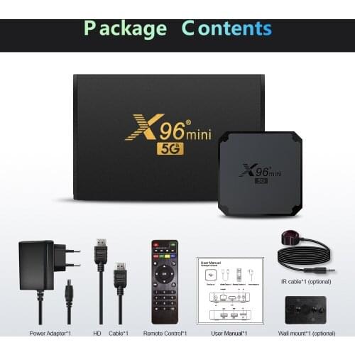 20pcs X96 Mini 5G Wifi Smart TV Box Android 9.0 S905W4 Quad Core 2GB RAM 16GB ROM Android9.0 4K Set Top Boxes Media Player