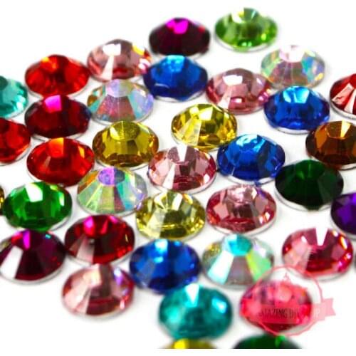 200Set/Lot 1000Pcs/Set Round Resin Drill Flat Bottomed Nail Paste Diamond Phone Shell Rhinestones Decorations Nail Art HA2256