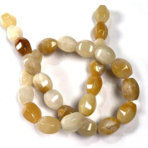 28Pcs Natural Stone Beads Section Rice-shaped Loose Beads For DIY Necklace Bracelet Handiwork Sewing Craft Jewelry Accessory