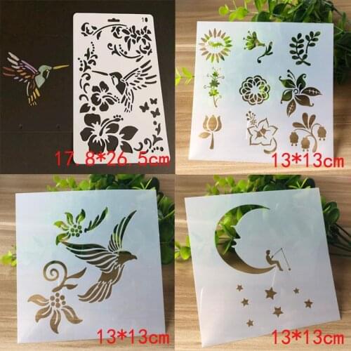 4pcs/set Stencils Bullet Journal DIY Templates Painting Emboss Art Scrapbooking Album Drawing Stencil Decor Templates For Crafts