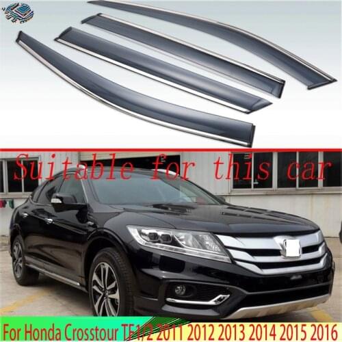 For Honda Crosstour 2011 2012 2013 2014 2015 2016 Plastic Exterior Visor Vent Shades Window Sun Rain Guard Deflector 4pcs