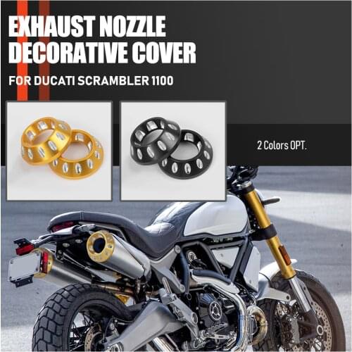 Motorcycle Accessories Exhaust Pipe Muffler Cover Cap Universal For Ducati Scrambler 1100 15 2016 2017 2018 2019 2020 2021 Black