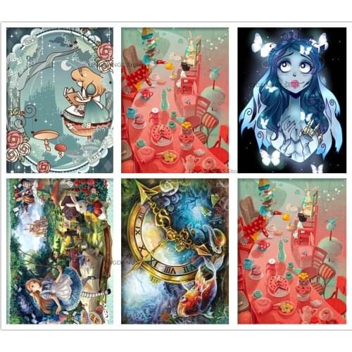 5d Diy Diamond Painting Disney Princess Cartoon Snow White Alice In Wonderland Diamond Mosaic Cross Stitch Kits Home Decor Gift
