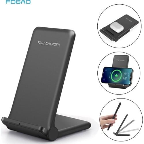 FDGAO Qi 15W Quick Charge Qi Wireless Charger For iPhone X 11 XS Pro XR 8 Airpods USB C QC 3.0 Fast Charging for Samsung S10 S9