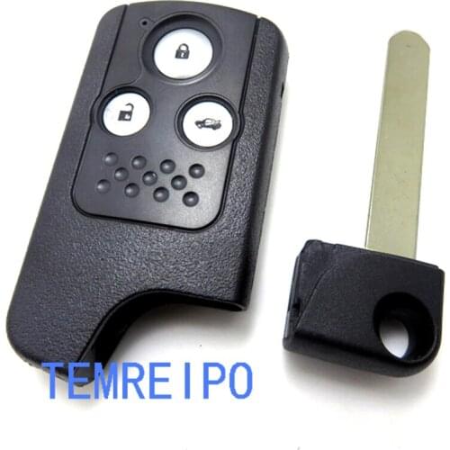3 button remote smare key case shell for Honda Civic Accord CR-V Odyssey with emergency key