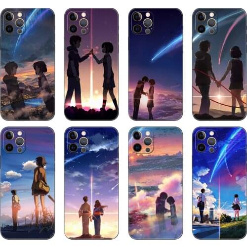 Black tpu case for iphone 5 5s se 2020 6 6s 7 8 plus x 10 XR XS 11 12 mini pro MAX back cover Your Name