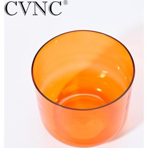 CVNC Note D Navel Crystal Singing Bowl Chakra Clear Orange 6" or 7"
