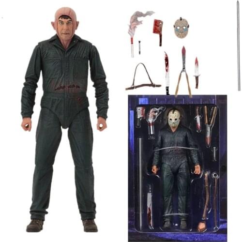 18cm NECA Friday the 13th Jason Ultimate Part 5 Roy Burns With LED Action Figure Model Toy Doll Gift