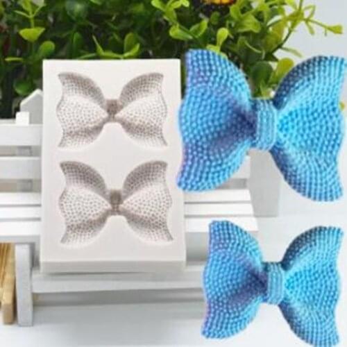 Spotted bow shape Resin mold cake chocolate lace decoration DIY dessert candy pastry fondant Silicone mold kitchen baking tools