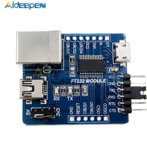 FT232RL 3 in 1 USB Transfer USB to Serial Port Module USB Type B / MINI USB / Micro USB 3 Interface to UART Module for Arduino