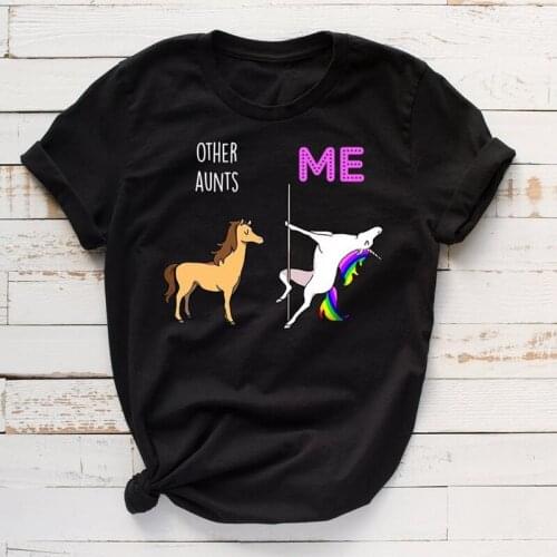 Aunt Shirt Auntie Best Gift Future Aunt Funny T-shirt Cotton Tops Harajuku Plus Size Women Tshirt