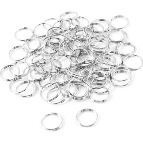 Hot 10mm Dia Silver Tone Metal Split Loop Key Rings Holders Replacement 80 Pcs