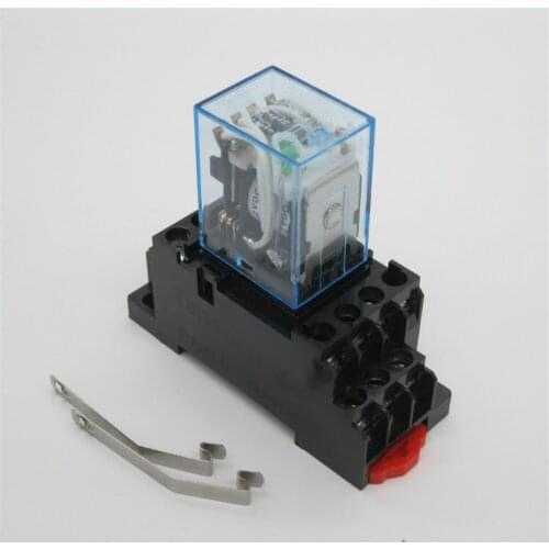 HH54P Coil 14 Pins 4PDT 4NO 4NC Electromagnetic Power Relay 5A with Socket Base My4j AC12V/24V/110V(can choose)