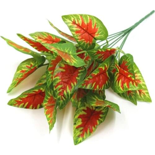 Artificial Plants Green fake Plastic plant Leaves Garden Home Decoration simulation grass Fake plant Leaves Green Plant flowers