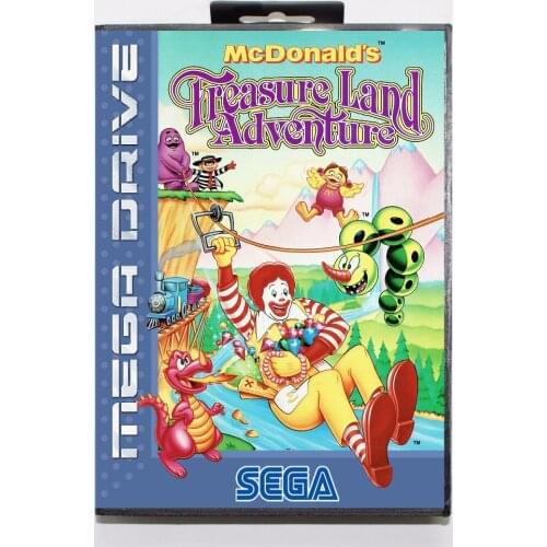 McDonalds Treasure Land Adventure Game Cartridge 16 bit MD Game Card With Retail Box For Sega Mega Drive For Genesis