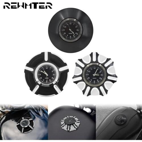 Motorcycle Decorative Oil Cap Cover Fuel Gas Tank With Clocks 3 Types For Harley Sportster 1200 Touring Softail Dyna Low Rider