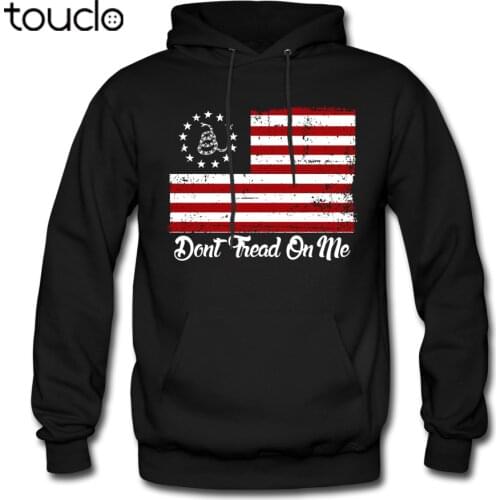 Dont Tread on Me Betsy Ross 1776 American Gadsden FLag Mens Hoodie T shirt