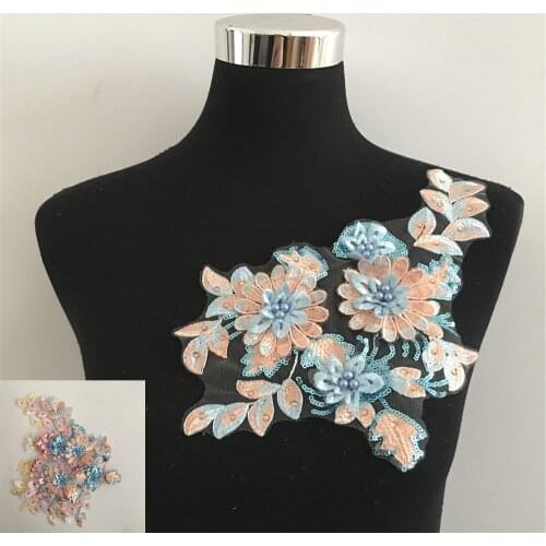 New Arrival Three-dimensional Flower ABS Pearl Lace Collar Sewing DIY Sequin Lace Collar Decoration Ladies Dress Accessories