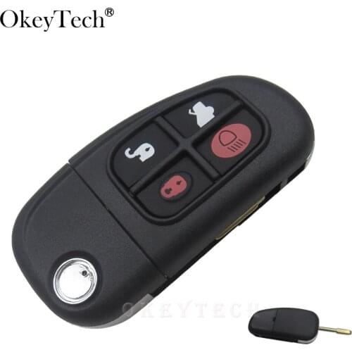 Okeytech 1Pcs/lot Remote Flip Car Key Shell Key Case Cover Fob For Jaguar X-Type S-Type XJ XK Type Car key Replacement Shell
