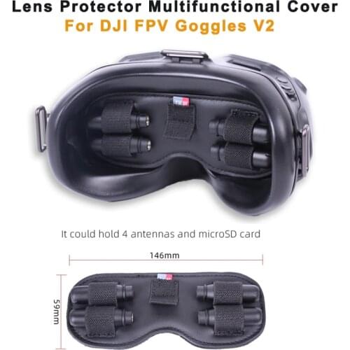 PU Dustproof Lens Protector For DJI FPV Goggles Antenna Storage Cover Memory Card Slot Holder For DJI FPV VR Glasses Accessories