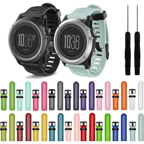 Watch Band For Garmin Fenix 3 Strap Soft Silicone Wrist Watch Replacement Watch Band For Garmin Fenix 5X/5X Plus/6X/6X Pro/3/3HR