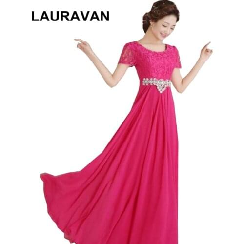 Robe de soiree modest formal sleeved evening red hot pink dress for bride with sleeves party dresses long under 100 gown