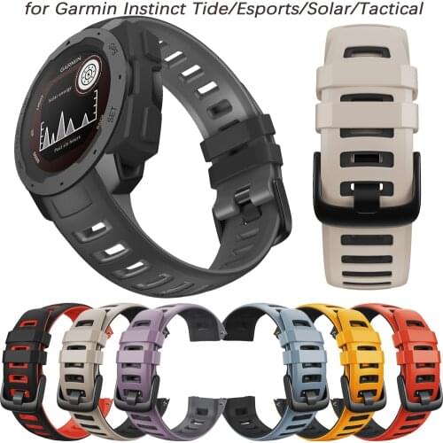 Silicone Watch Band Strap for Garmin Instinct Smart Watch Replacement Band Wrist Strap for Instinct Tide/Esports/Solar/Tactical
