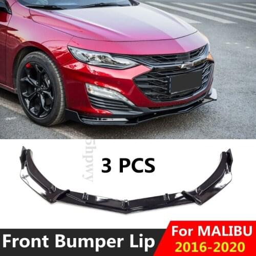 Front Bumper Lip Spoiler For Chevrolet Malibu 2016 2017 2018 2019 Sedan 4D PP Plastic Bodykit Bumper Diffuser Lip For Malibu
