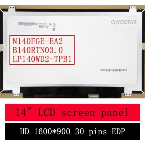 B140RTN03.0 N140FGE-EA2 LP140WD2-TPB1 B140RTN02.3 LTN14KT13 14" Slim LED matrix laptop lcd screen panel Display 1600*900