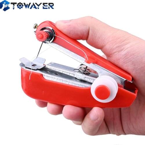 Towayer Portable Mini Manual Sewing Machine Simple Operation Sewing Tools Sewing Cloth Fabric Handy Needlework Tool