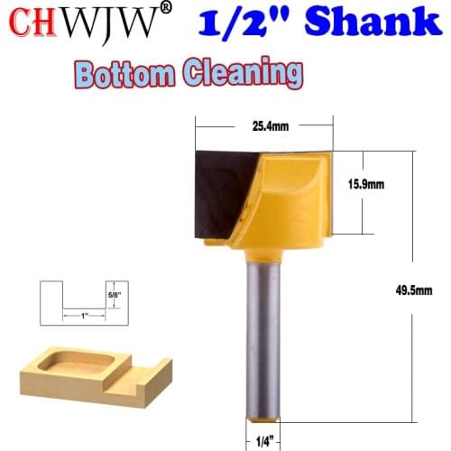 1PC 1/4" Shank Bottom Cleaning Dado Router Bit 1" W X 5/8" H - CHWJW 60057