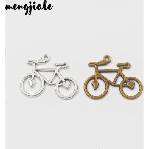 10pcs/lot 2 Colors Antique Silver Antique Bronze Bike Charm Bicycle Pendant Bicycle Charm 31x24mm