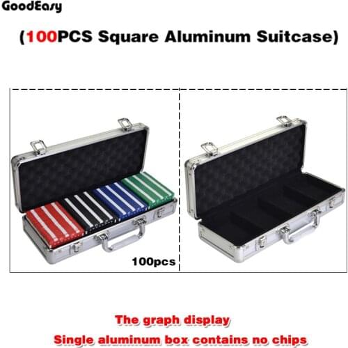 100PCS Capacity SQUARE Chips Suitcase Chip Container Chip Case/Box Poker Chips Square Aluminum Suitcase