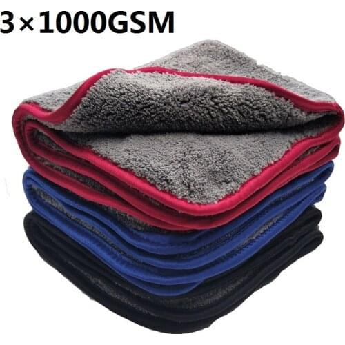 42*48 microfiber car wash towel absorbent car supplies cleaning cloth thick coral fleece double-sided car cleaning towel