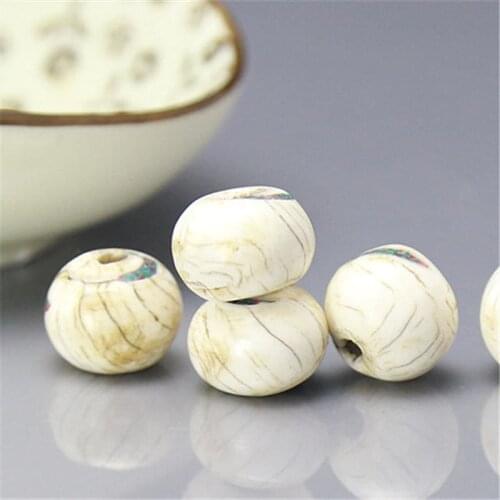 TSB0112 Nepal Old Naga Conch shell Hand beads for Malas bracelets 5beads lot