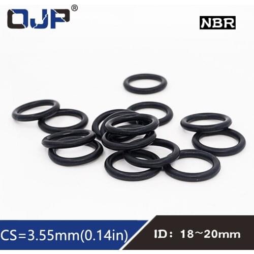 50PCS/lot Rubber Ring NBR Sealing O-Ring Nitrile CS3.55mm ID18/19/20*3.55mm Ring Seal Oil Ring Oil resistance Wear Gasket Washer