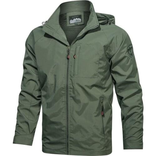 Large Size M-5XL 2021 Windproof Jacket Men Outdoor Mountaineering Hooded Mens Military Casual Jacket Men Clothing Outerwear