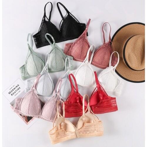 Sexy Women Lace Bra Wireless Padded Seamless Soft Push Up Bra Lingerie Bralette Breathable Underwear