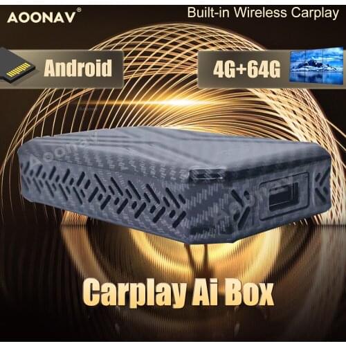 Carplay Ai Box Android 9.0 Box Car Multimedia Player New Version 4+64G Wireless Mirror link For Apple Carplay Auto Tv Box