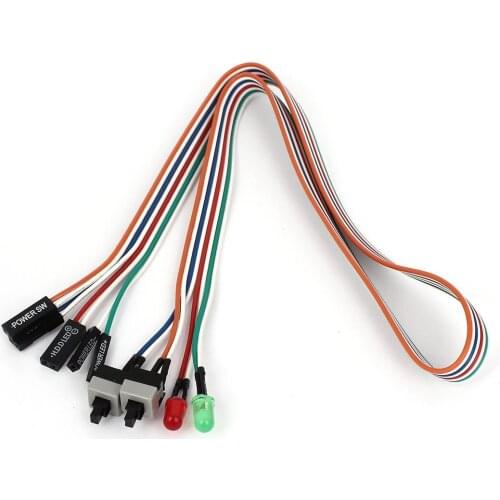 PC Case Red Green LED Lamp ATX Power Supply Reset HDD Switch Lead 20" Drop shipping