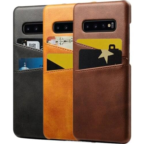 For Samsung Galaxy S10 S10 Plus Credit Card Case Vintage PU Leather Wallet Case for S10 Lite Card Slots Hard Cover Fundas