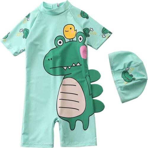 Children Swimwear Boys Long Sleeve Swimsuit Cartoon Ddinosaur Bathing Suit sun block Kids Beach Costume Quick-Dry Swimsuit