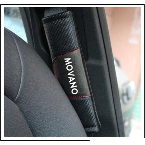 For Opel Movano 2pcs Fashion Carbon Fiber Leather Car Seat Belt Cover Car Seat Belt Shoulder Pad Car Accessories