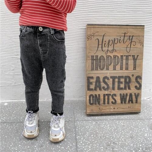 2 3 4 5 6 Y Toddler Girl Jeans Autumn Winter Thicken Plus Velvet Korean Trousers for Girl Baby Kids Denim Pants 2020 New Arrival